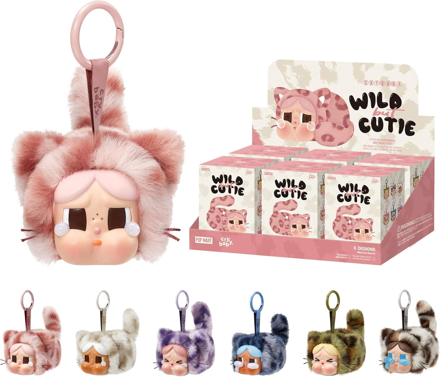 CRYBABY Wild but Cutie Series - Vinyl Plush Pendant Blind Box, Random Design Action Figures Collectible Toys Decorations, Holiday Birthday Gifts for Girls and Boys, Single Box