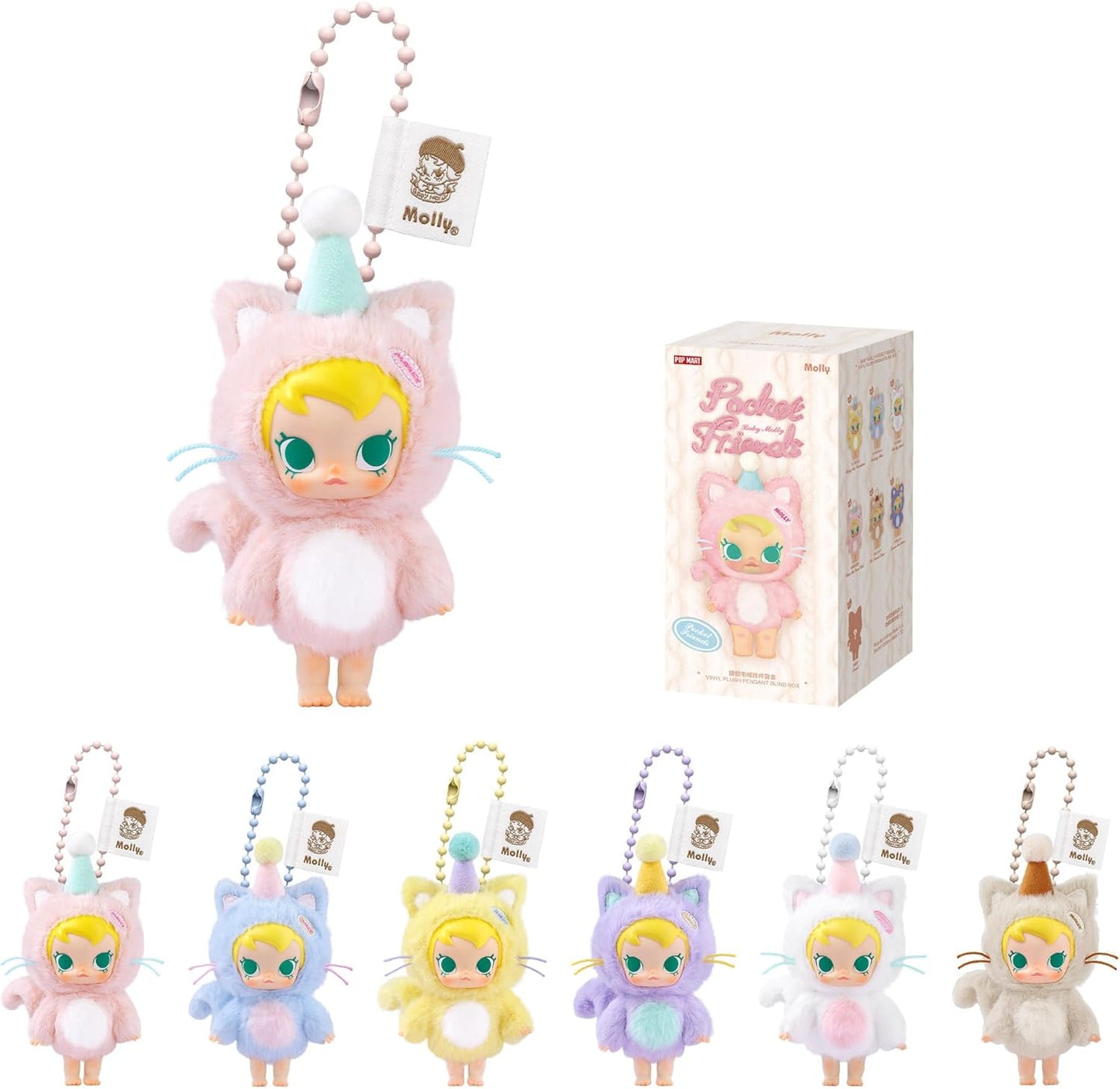Baby Molly Pocket Friends Series-Vinyl Plush Pendant Blind Box Figures