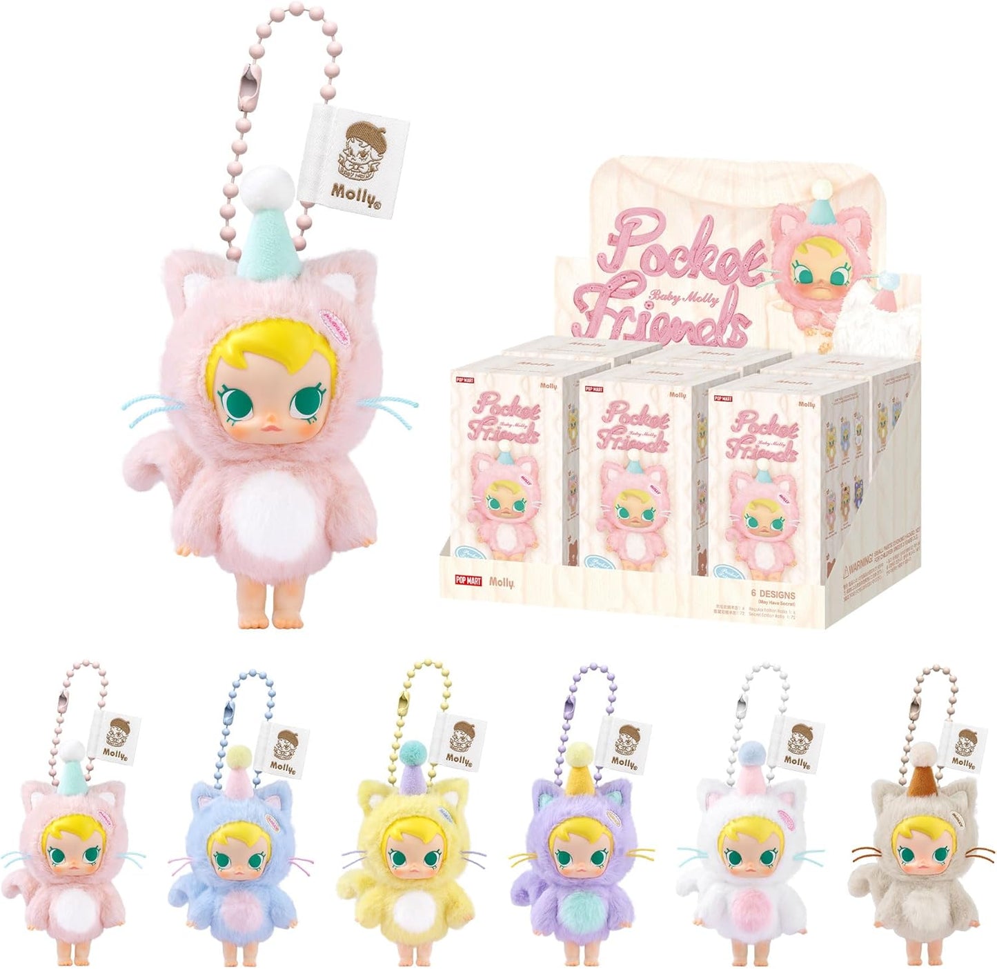 Baby Molly Pocket Friends Series-Vinyl Plush Pendant Blind Box Figures