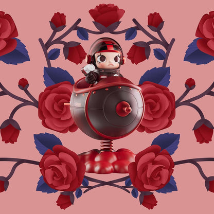SPACE MOLLY 100% Blooming-Rose Collection Figurine, 4.33 Inch Height, Toys for Modern Home Décor, Collectible Art Toy