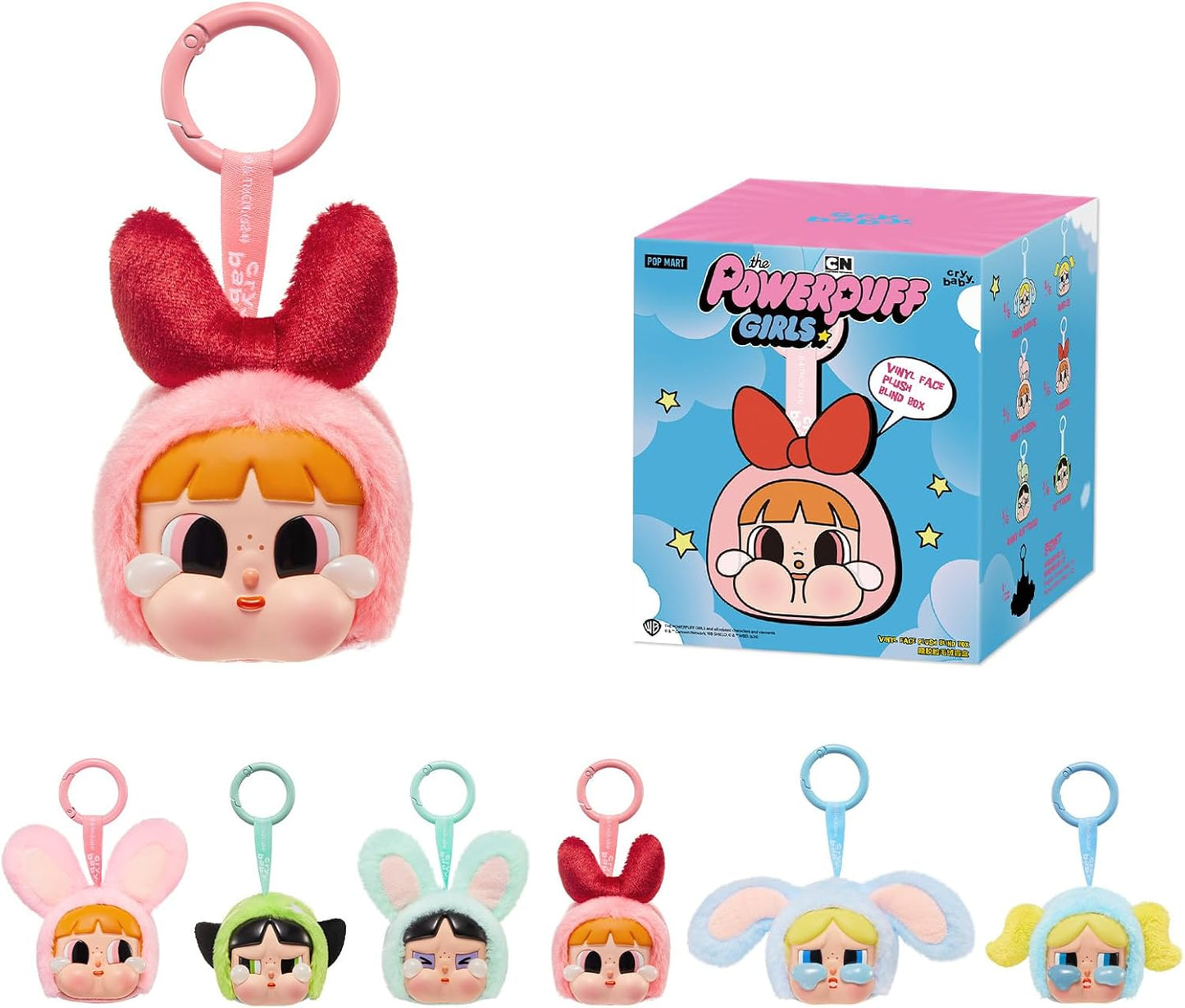 CRYBABY × Powerpuff Girls Series-Vinyl Face Plush Blind Box, Crybaby Blind Box Figures, Random Design Action Figures Collectible Toys Home Decorations, Single Box