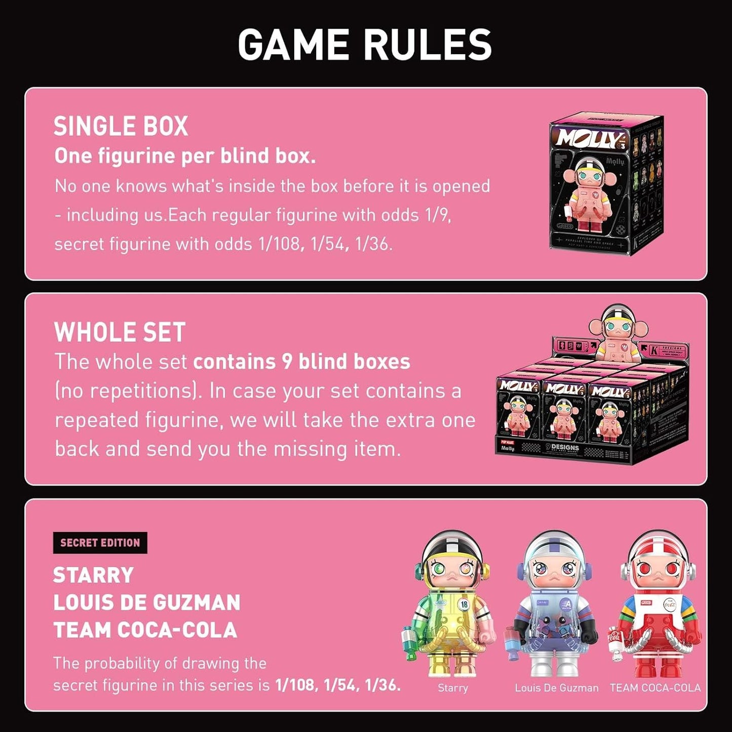 SPACE MOLLY 100% Series 3, Molly Blind Box Figures