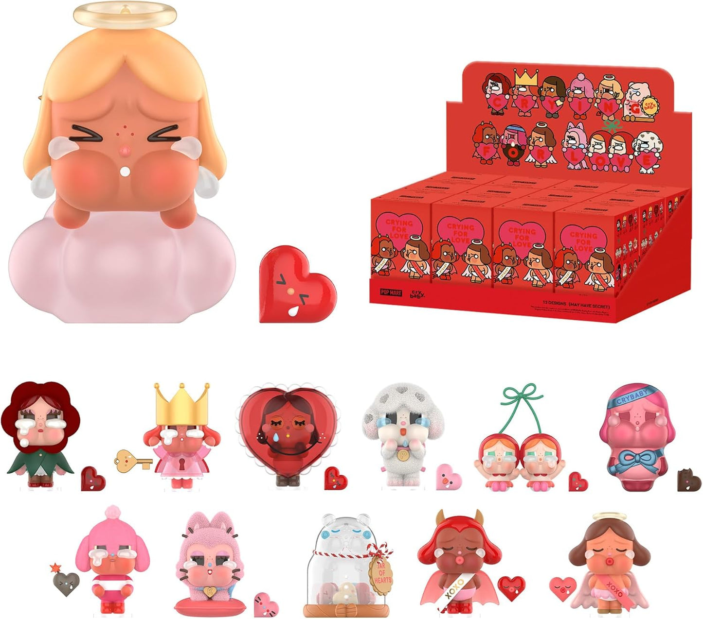 CRYBABY Crying for Love Series Figures, Blind Box Figures, Random Design Action Figures Collectible Toys Home Decorations, Single Box