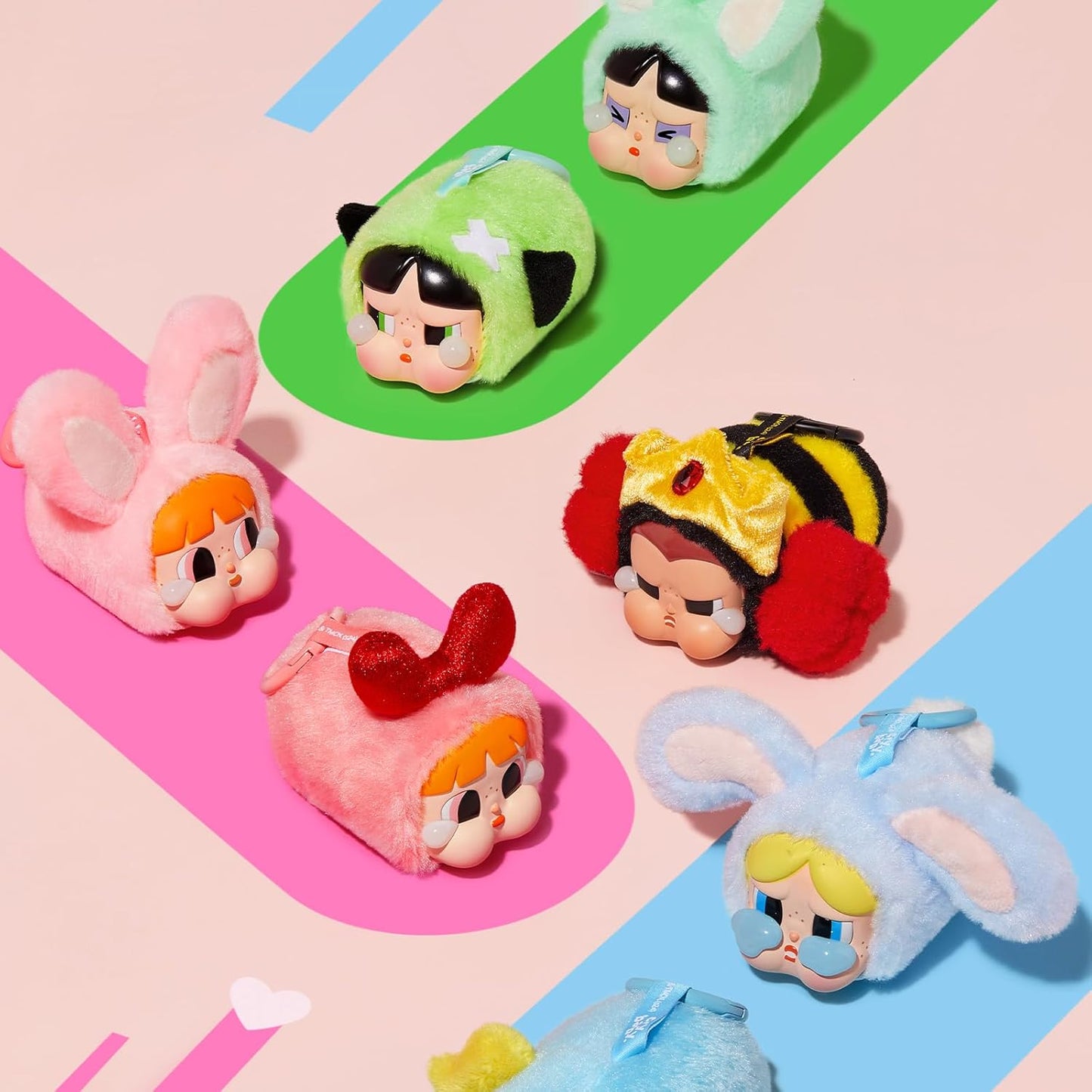 CRYBABY × Powerpuff Girls Series-Vinyl Face Plush Blind Box, Crybaby Blind Box Figures, Random Design Action Figures Collectible Toys Home Decorations, Single Box