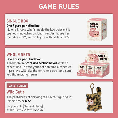 CRYBABY Wild but Cutie Series - Vinyl Plush Pendant Blind Box, Random Design Action Figures Collectible Toys Decorations, Holiday Birthday Gifts for Girls and Boys, Single Box