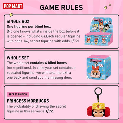 CRYBABY × Powerpuff Girls Series-Vinyl Face Plush Blind Box, Crybaby Blind Box Figures, Random Design Action Figures Collectible Toys Home Decorations, Single Box