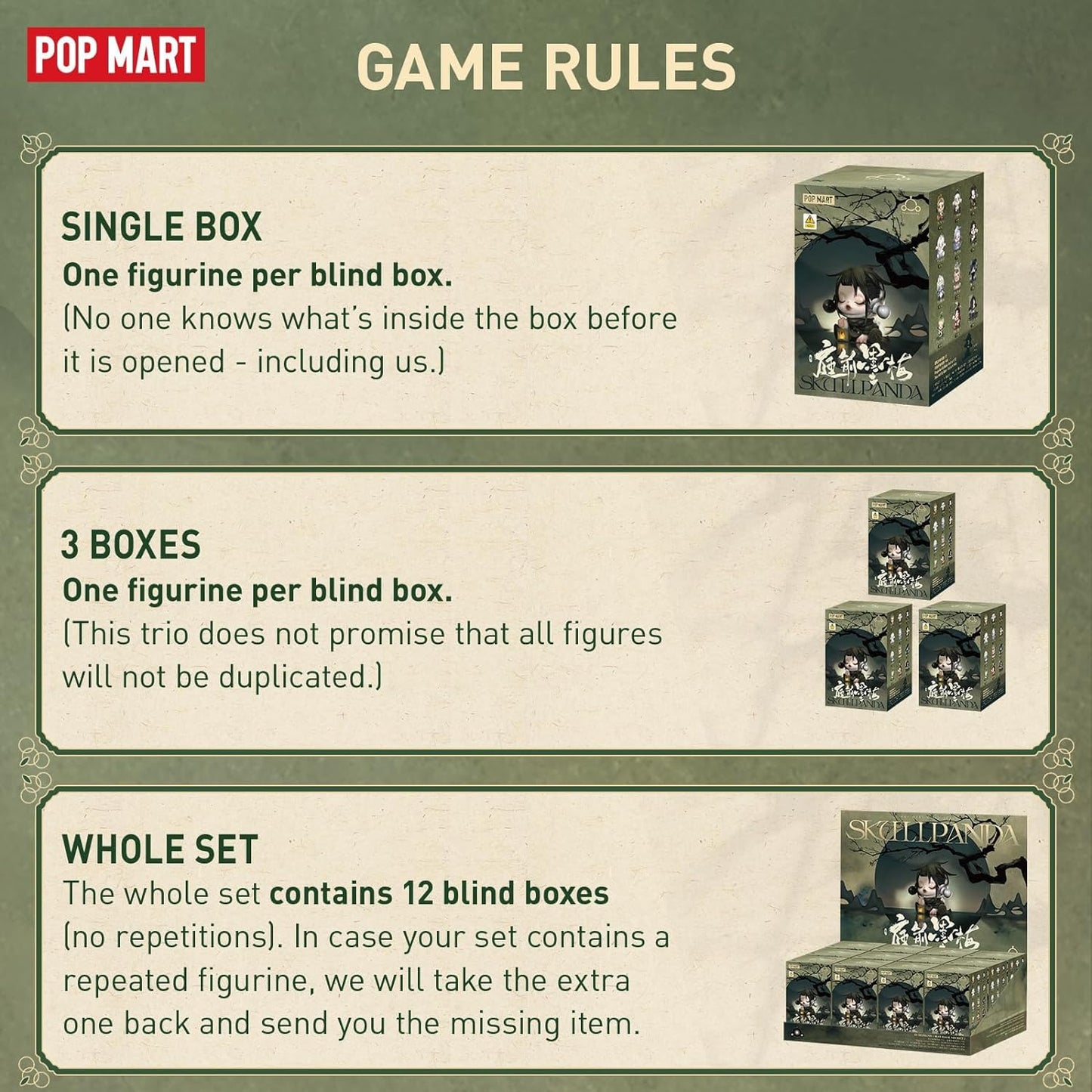 SKULLPANDA The Ink Plum Blossom Series Figures