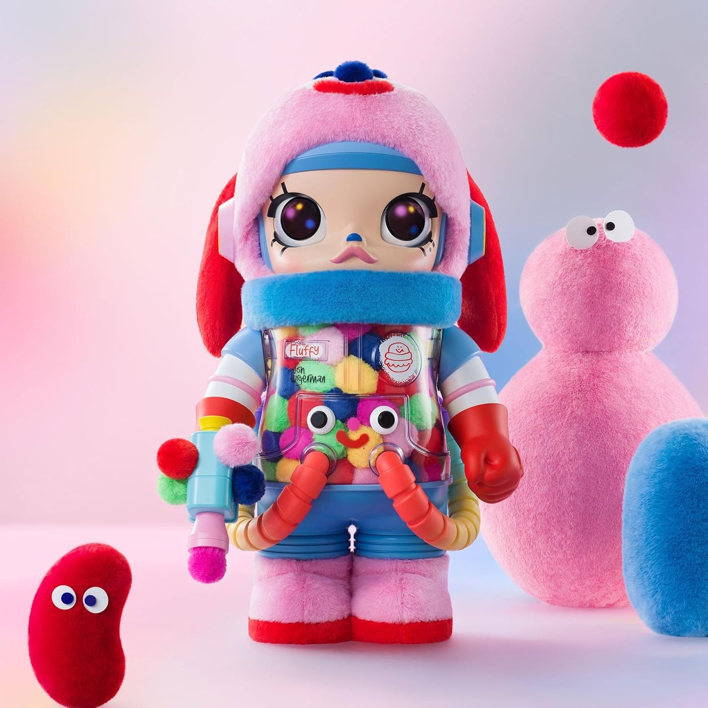 SPACE MOLLY 1000% Jon Burgerman Collection Figurine, 30.71 Inch Height, Toys for Modern Home Décor, Collectible Art Toy