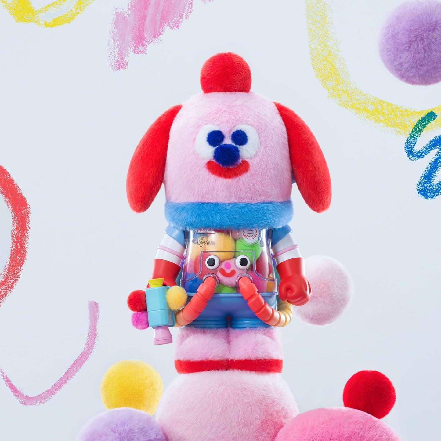 SPACE MOLLY 400% Jon Burgerman Collection Figurine, 13.58 Inch Height, Toys for Modern Home Décor, Collectible Art Toy
