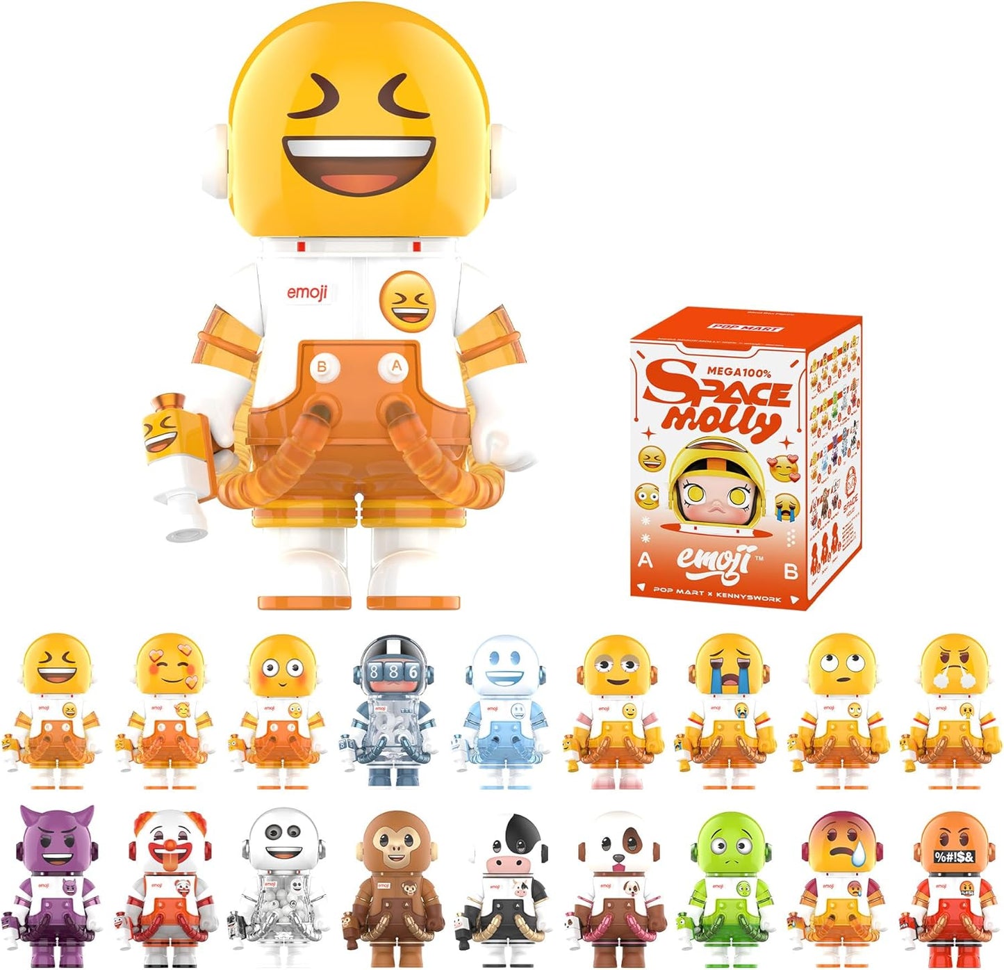 SPACE MOLLY 100% × Emoji Series, Molly Blind Box Figures