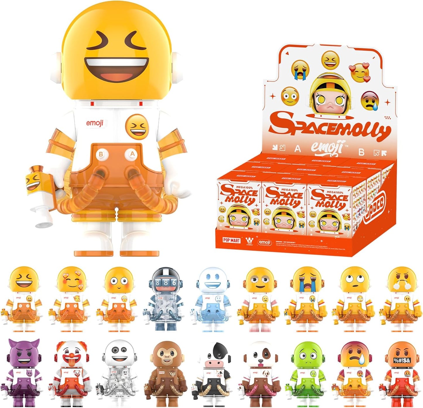SPACE MOLLY 100% × Emoji Series, Molly Blind Box Figures