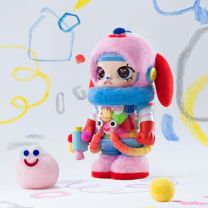 SPACE MOLLY 400% Jon Burgerman Collection Figurine, 13.58 Inch Height, Toys for Modern Home Décor, Collectible Art Toy
